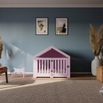 Modern Köpek Kulübesi Küçük Boy Kovboy Model, El Yapımı, Birinci Sınıf Ahşap, Hediye Mama Kabı